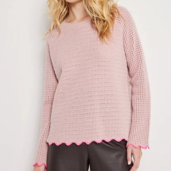 Lisa Todd Rip Tide Cotton Cashmere Pullover Sweater Medium Primrose - Picture 1 of 10